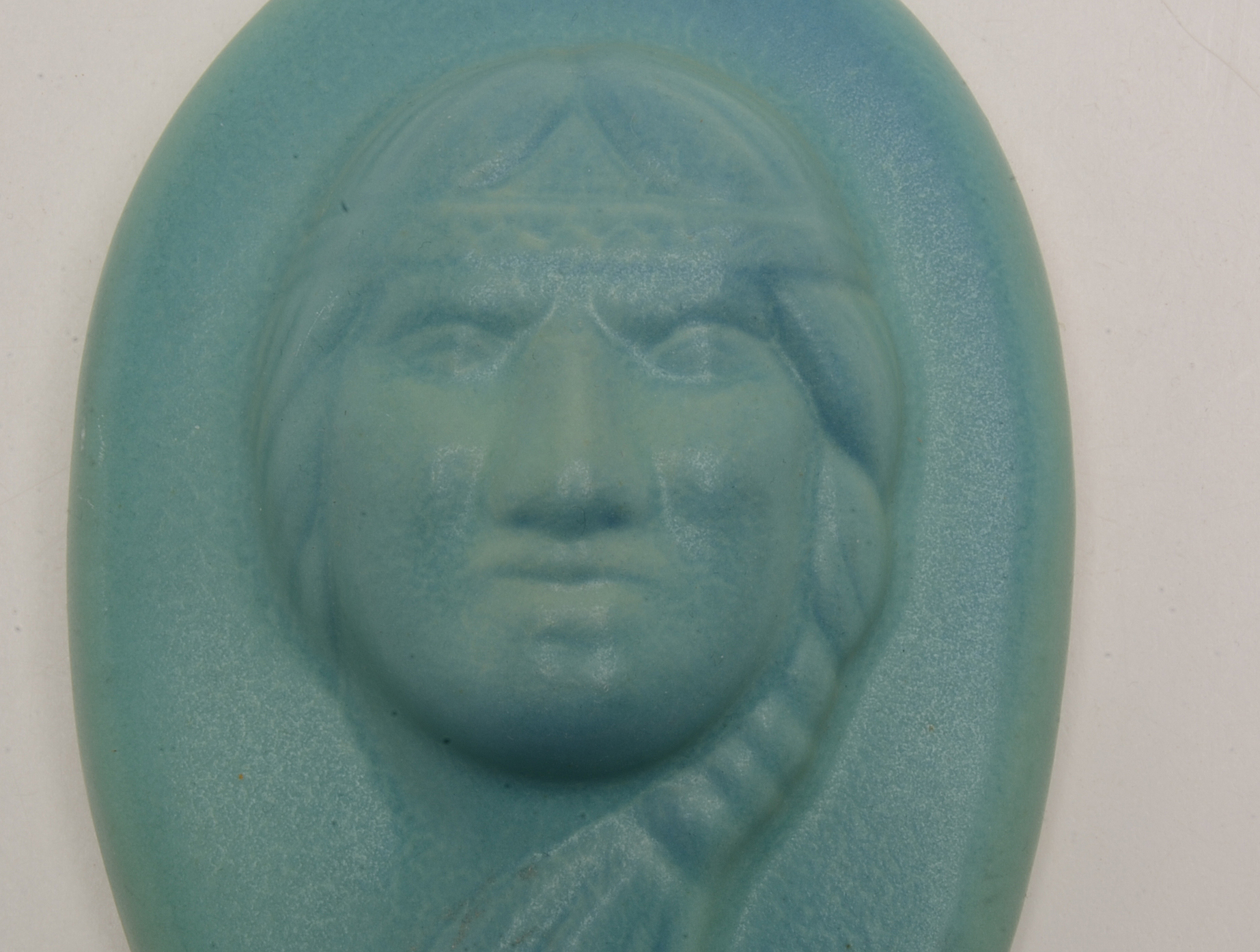 Van Briggle "Indian Head" Man and Woman Plaques
