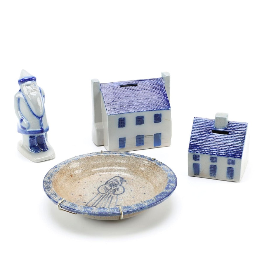 Ceramic Figures and Decorative Plate