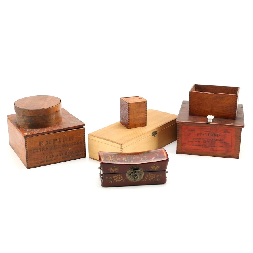 Vintage Wood Trinket Boxes