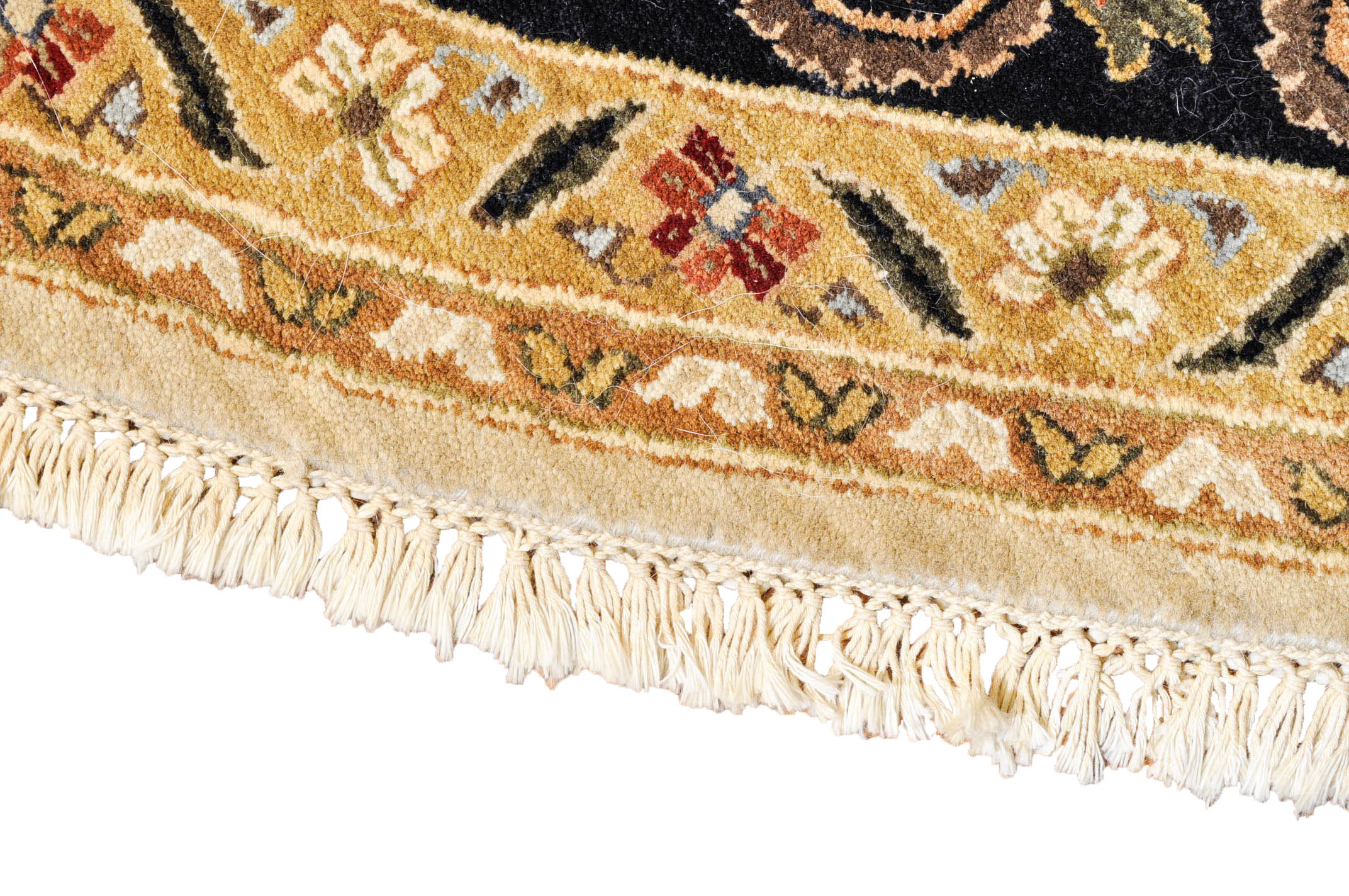 Round Ornate Hand-Knotted Area Rug