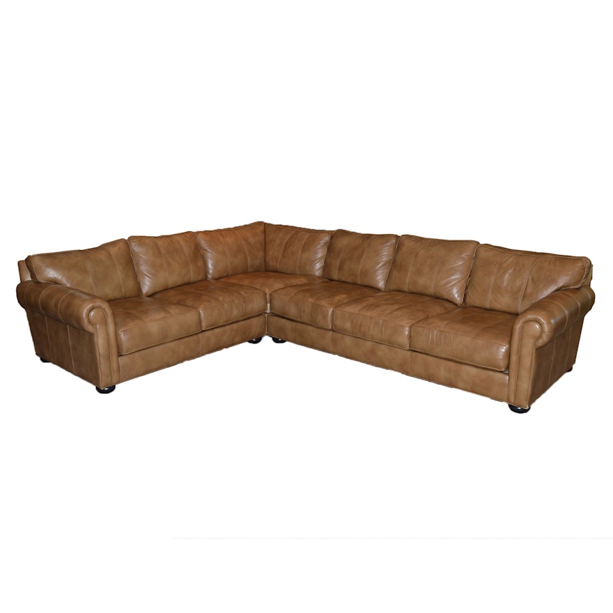"Richmond" Leather Sectional Sofa by Ethan Allen