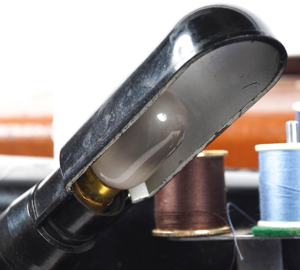 Vintage Necchi Sewing Machine with Case and Supplies