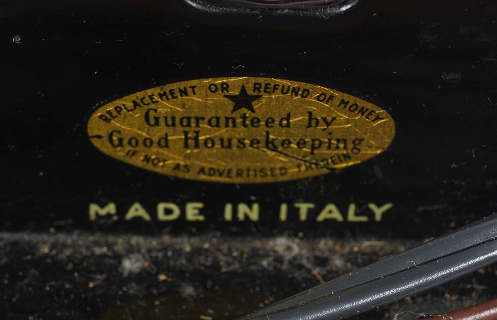 Vintage Necchi Sewing Machine with Case and Supplies