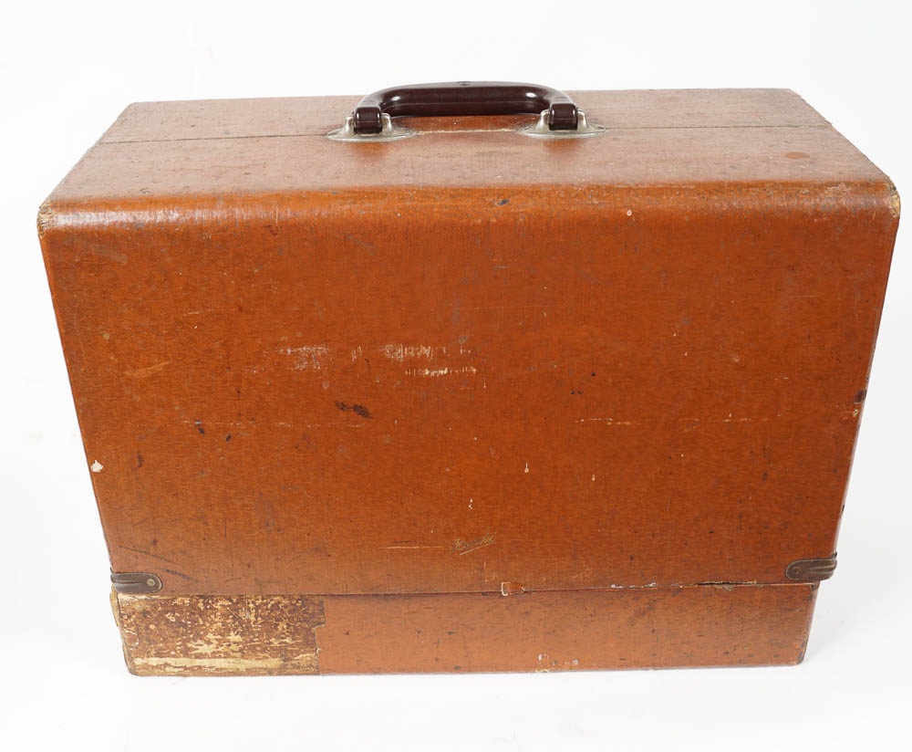 Vintage Necchi Sewing Machine with Case and Supplies