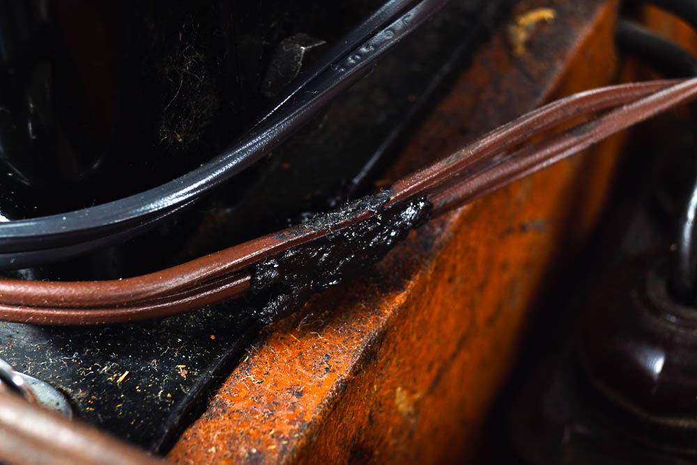 Vintage Necchi Sewing Machine with Case and Supplies