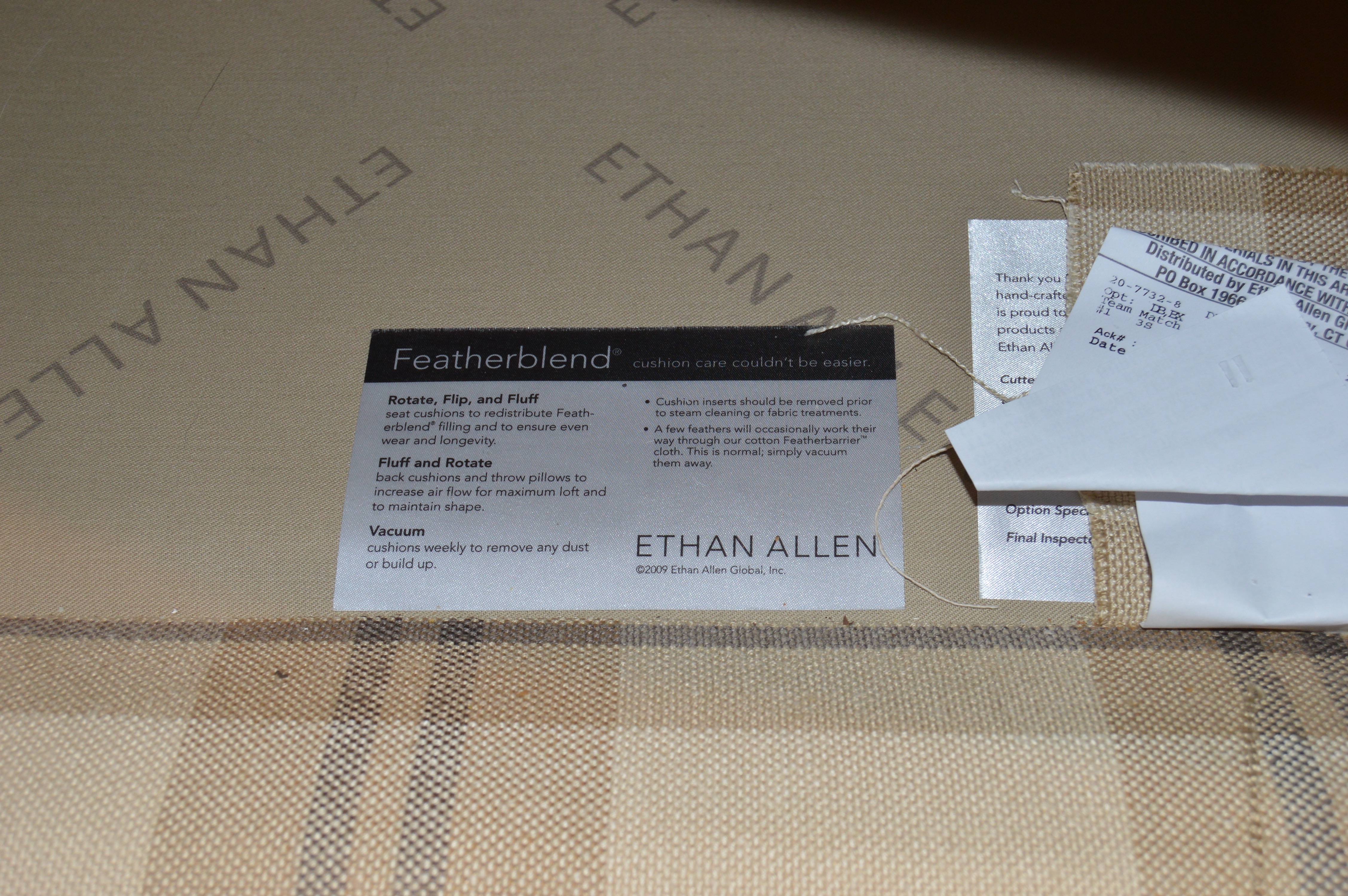 Oversize Plaid Chair and Ottoman by Ethan Allen