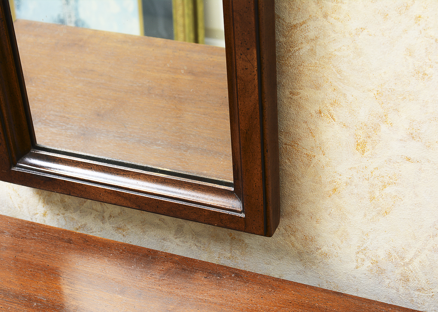 Wooden Hall Cabinet and Wall Mirror