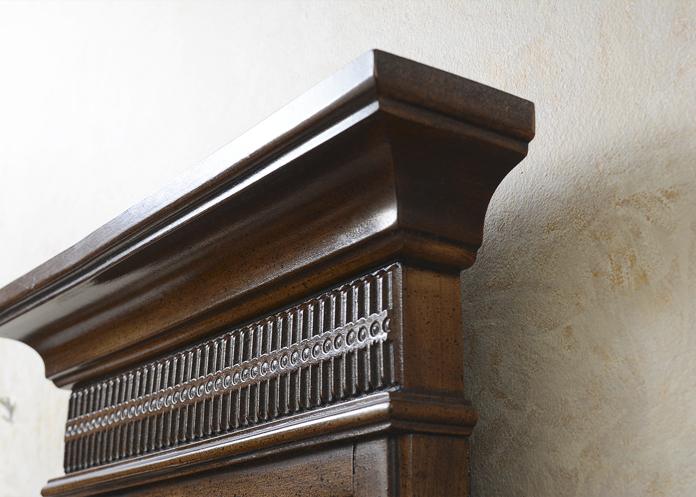 Wooden Hall Cabinet and Wall Mirror