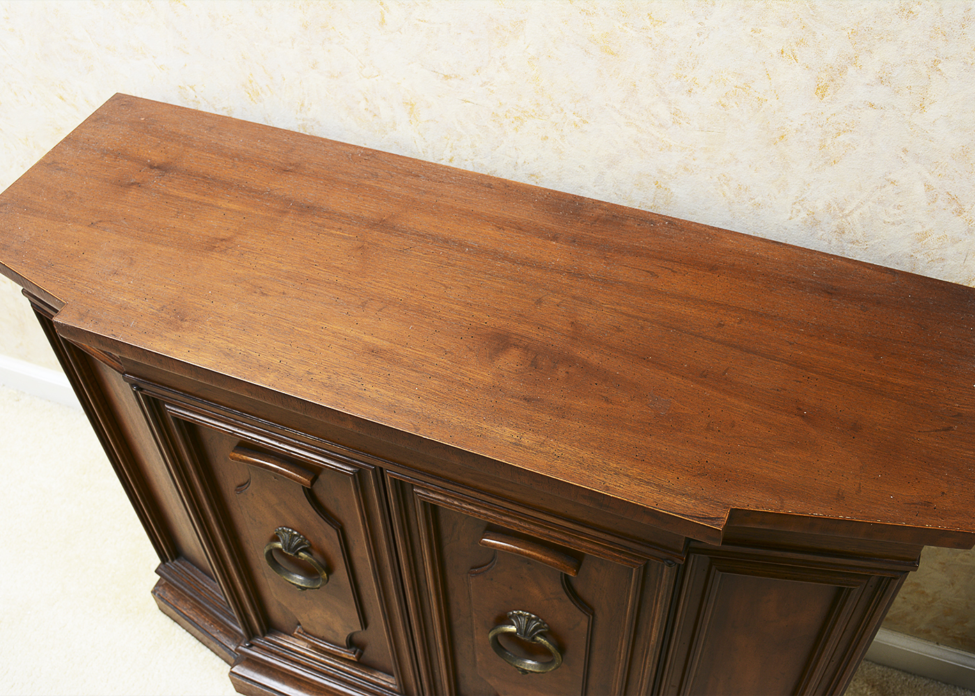 Wooden Hall Cabinet and Wall Mirror