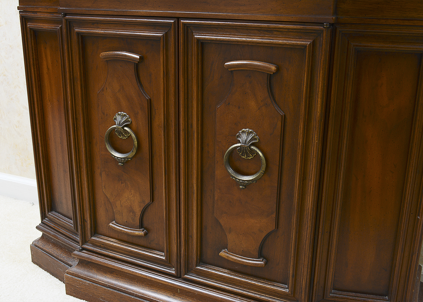 Wooden Hall Cabinet and Wall Mirror