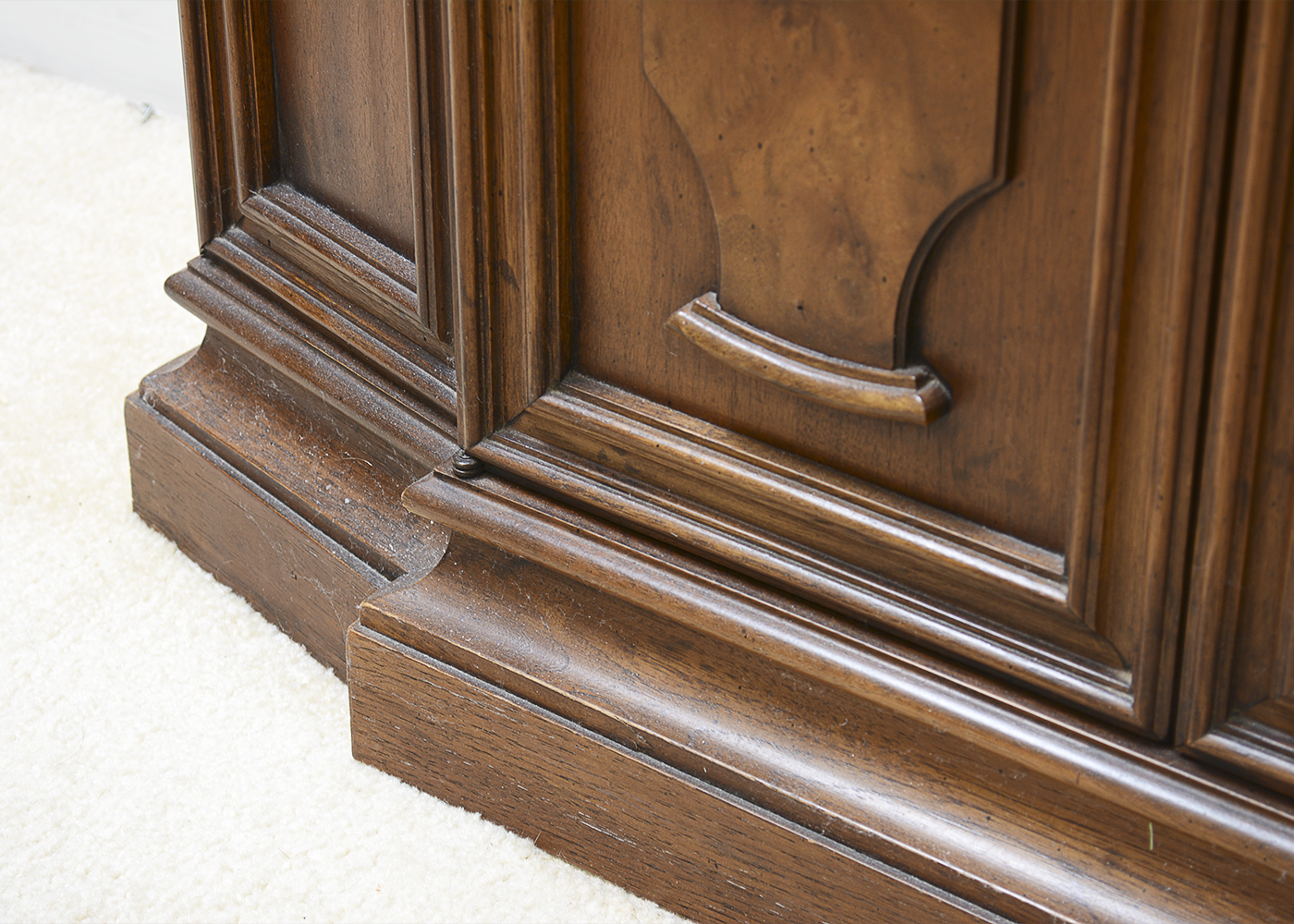 Wooden Hall Cabinet and Wall Mirror