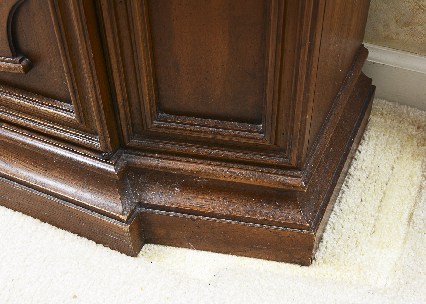 Wooden Hall Cabinet and Wall Mirror