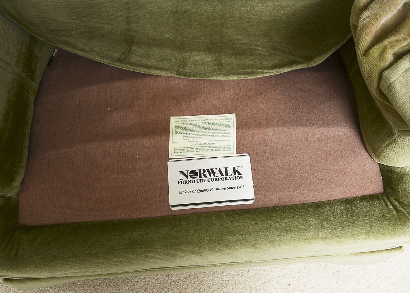 Vintage Norwalk Upholstered Swivel Rocker Armchair