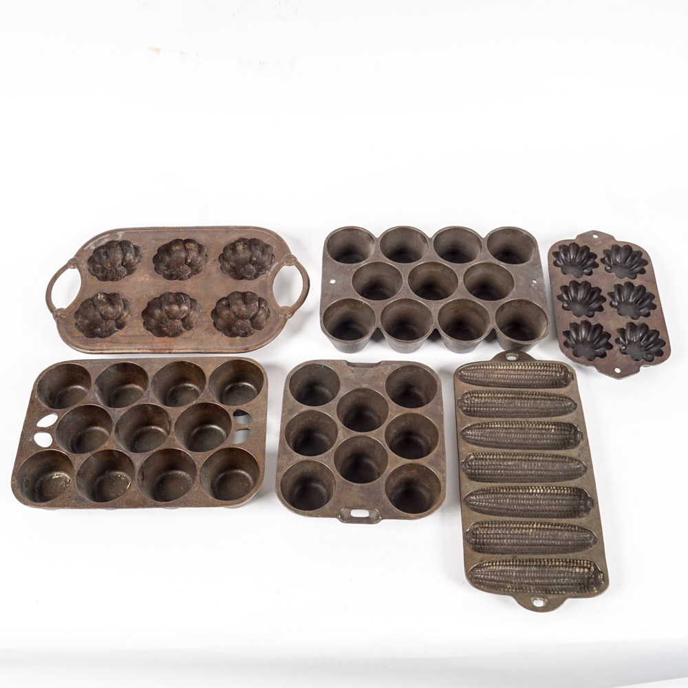 Group of Vintage Cast Iron Molds