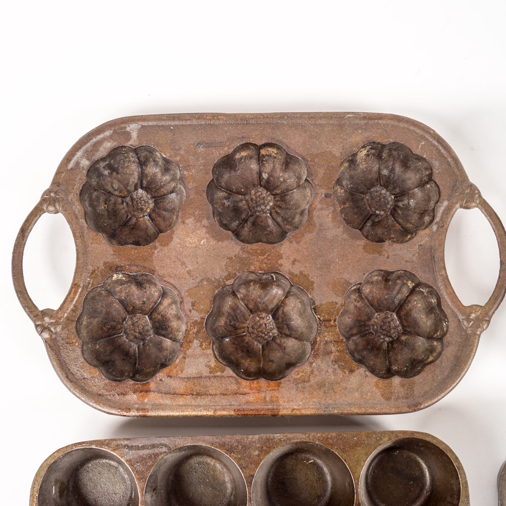 Group of Vintage Cast Iron Molds