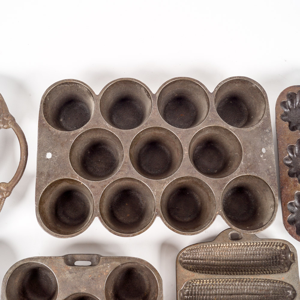 Group of Vintage Cast Iron Molds