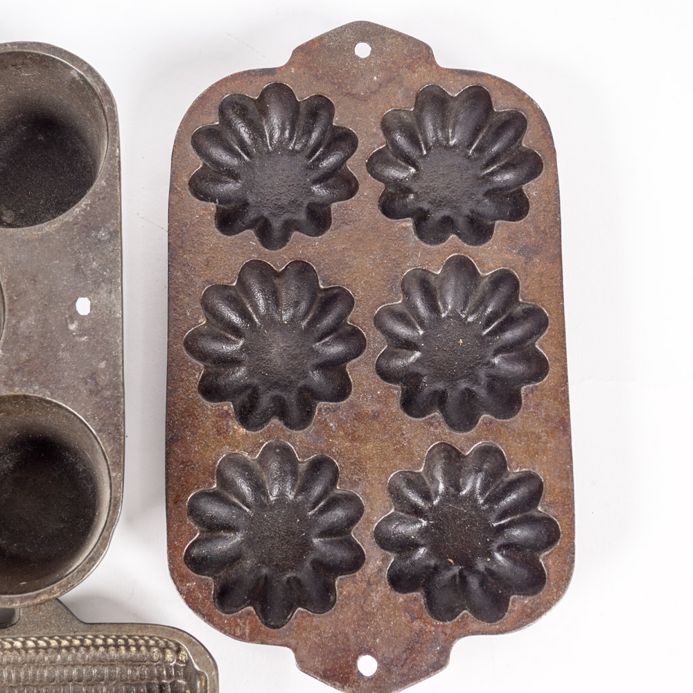 Group of Vintage Cast Iron Molds