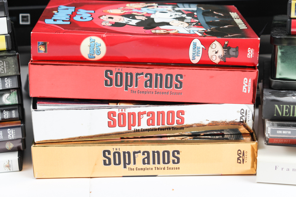 Magnavox Flat Screen Television/DVD Player and DVD Collection