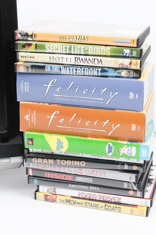 Magnavox Flat Screen Television/DVD Player and DVD Collection