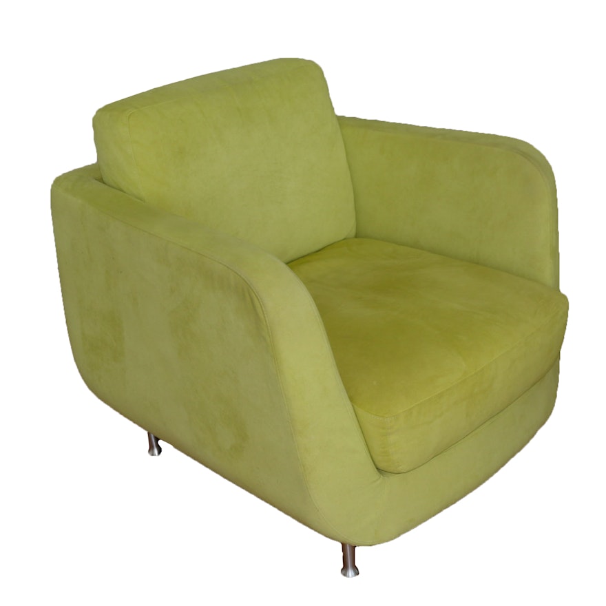 Modernist Style Ultra Suede Armchair by American Leather