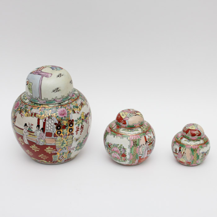 Set of Japanese Porcelain Ginger Jars