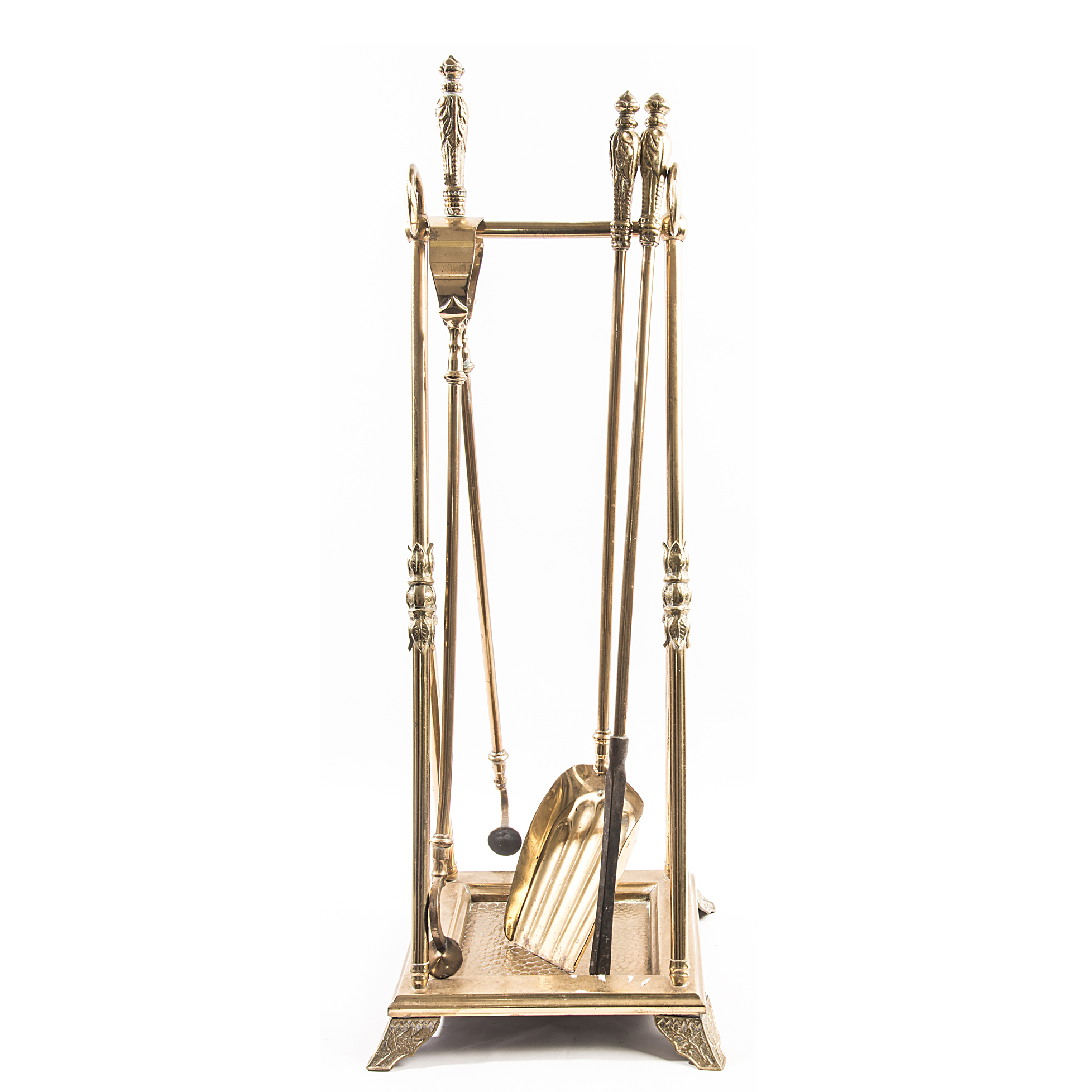 Vintage Brass Fireplace Tool Set