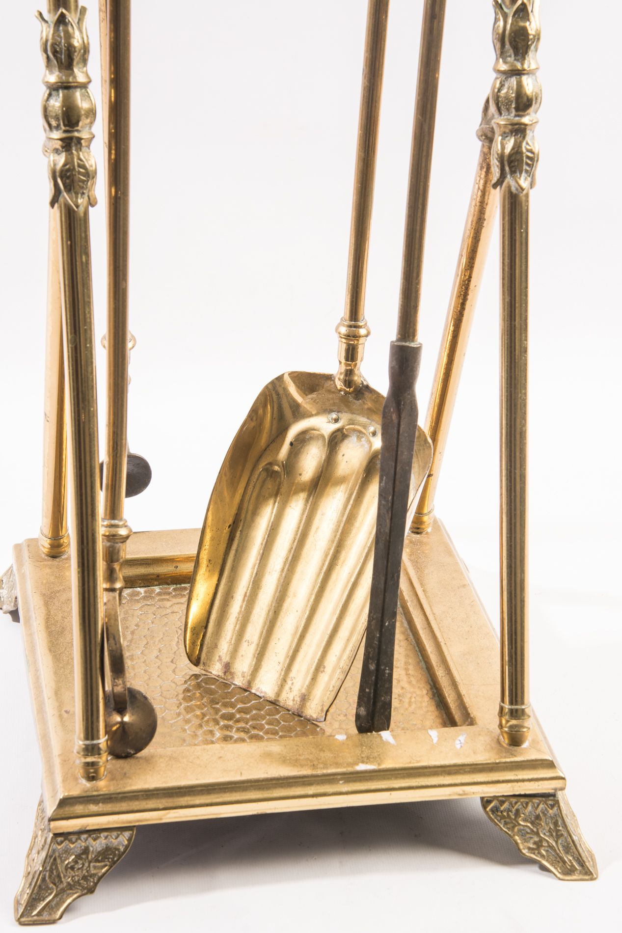 Vintage Brass Fireplace Tool Set