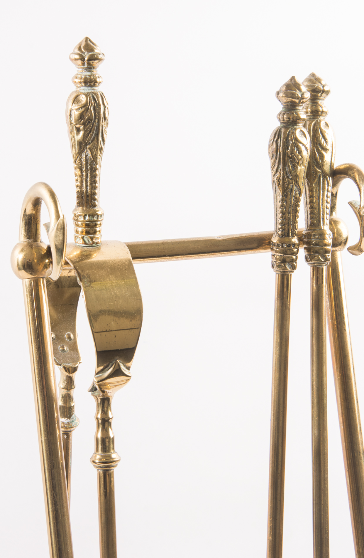 Vintage Brass Fireplace Tool Set