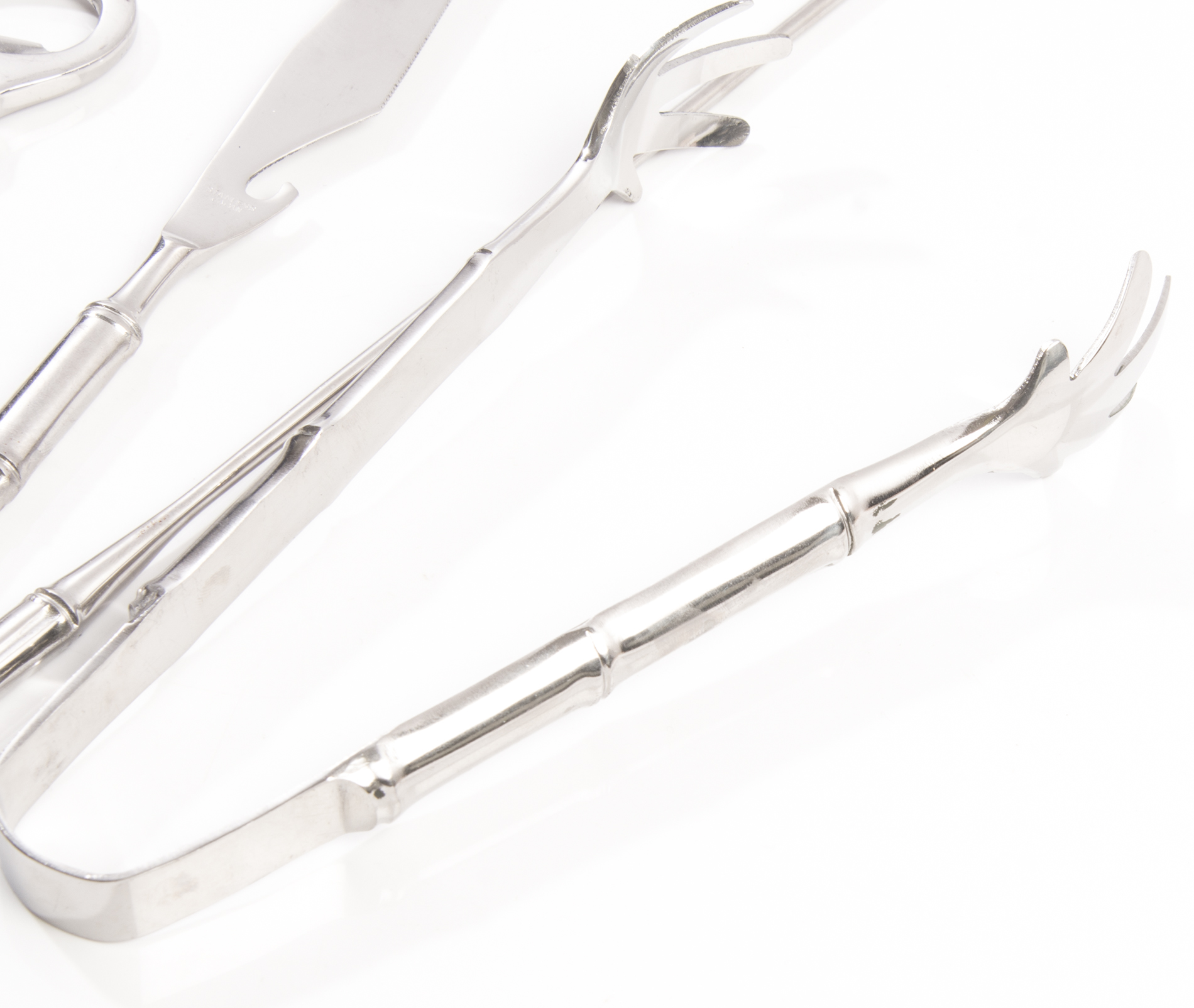 Silver-Plated Bamboo Motif Bar Tools
