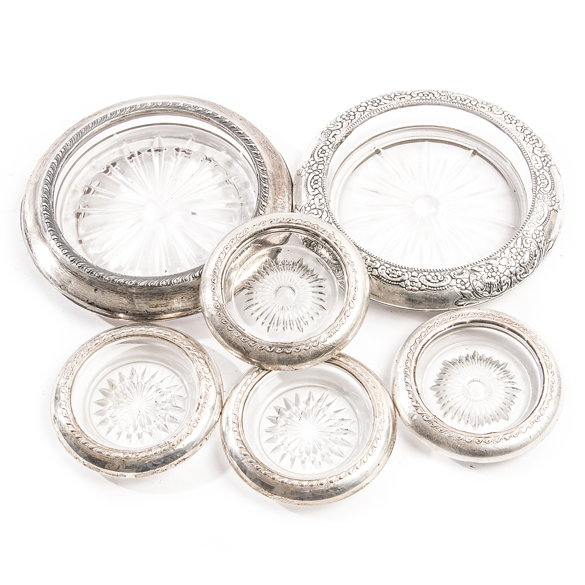 Sterling Silver Trimmed Coasters