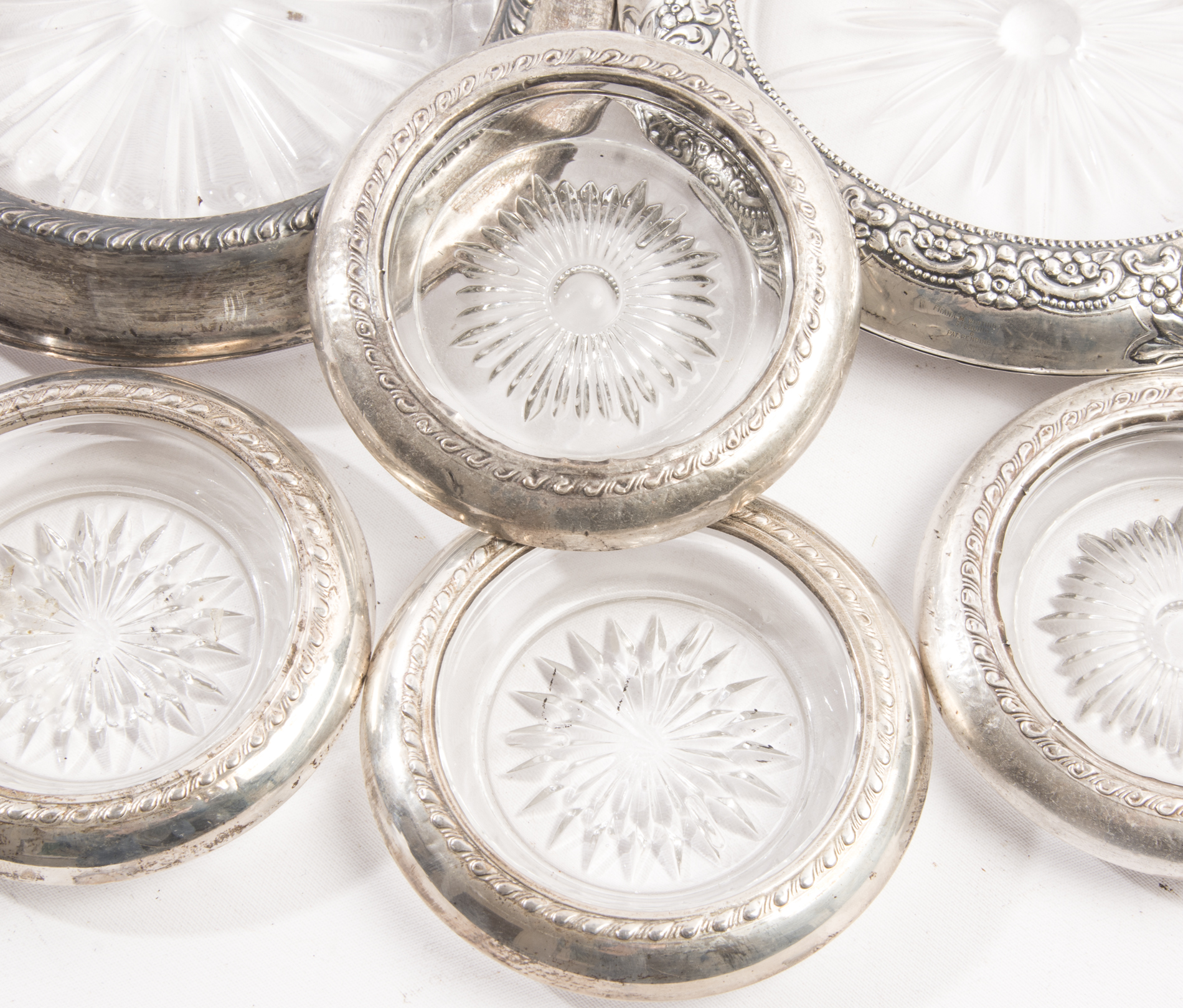 Sterling Silver Trimmed Coasters