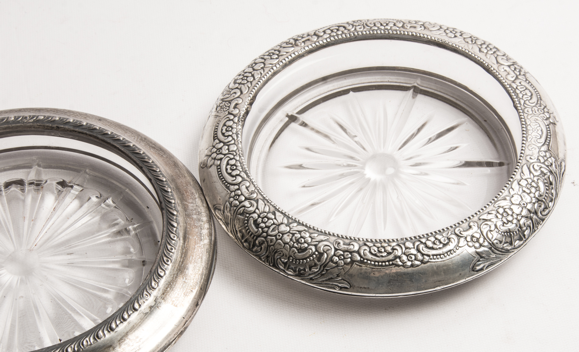 Sterling Silver Trimmed Coasters