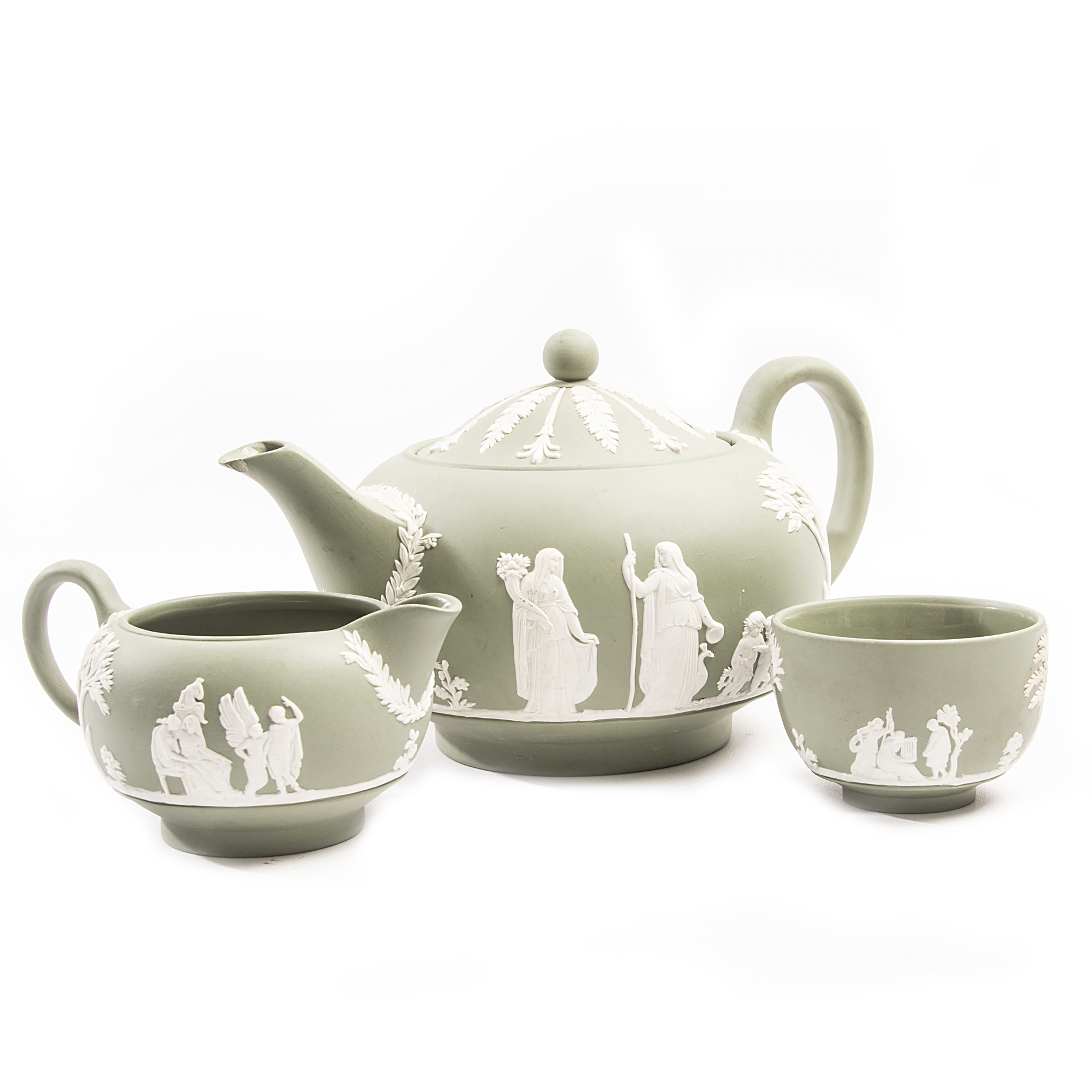 Wedgwood Celadon Jasperware Tea Set