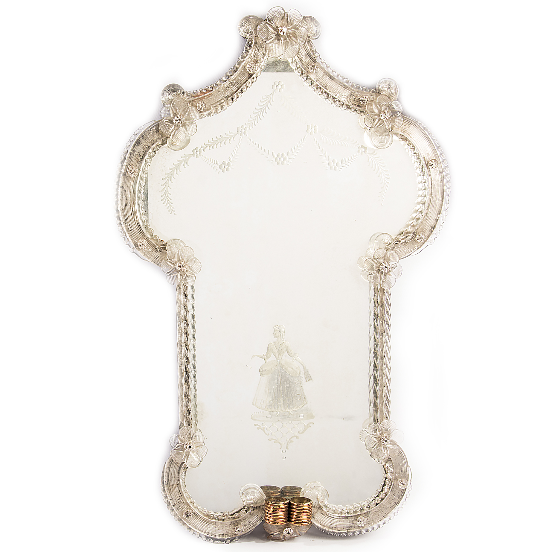 1940s Venetian Mirror Back Wall Sconce