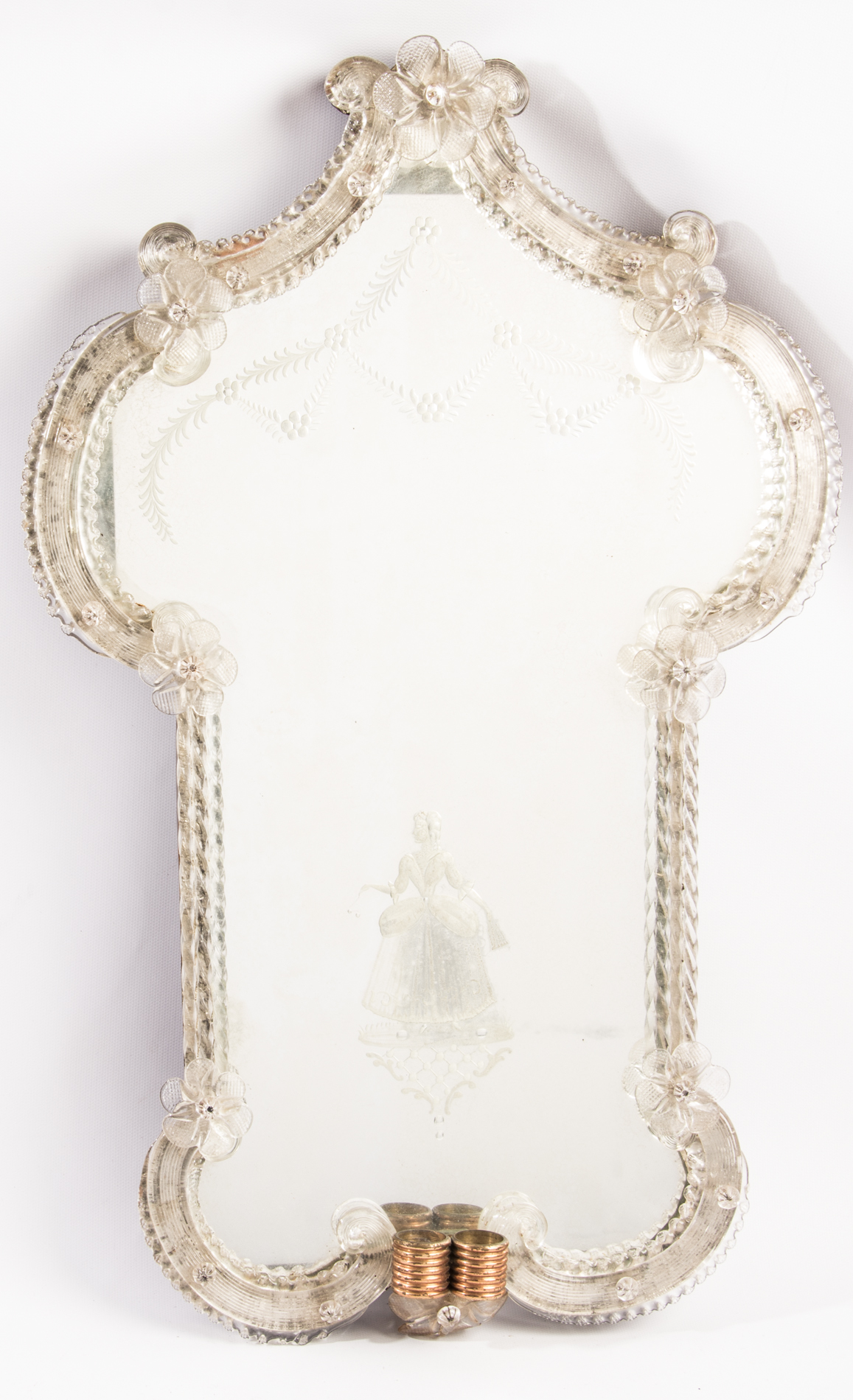 1940s Venetian Mirror Back Wall Sconce