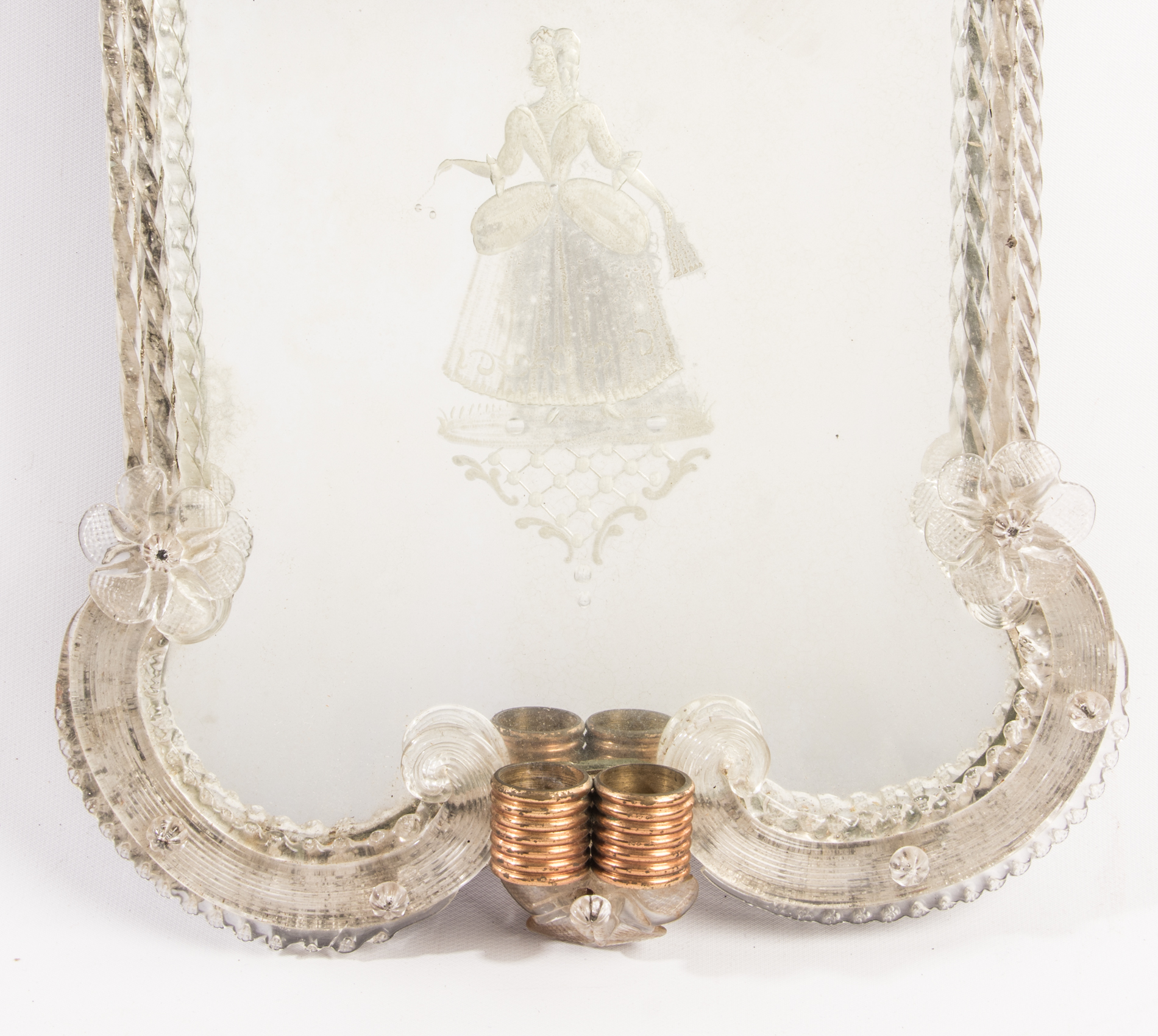 1940s Venetian Mirror Back Wall Sconce