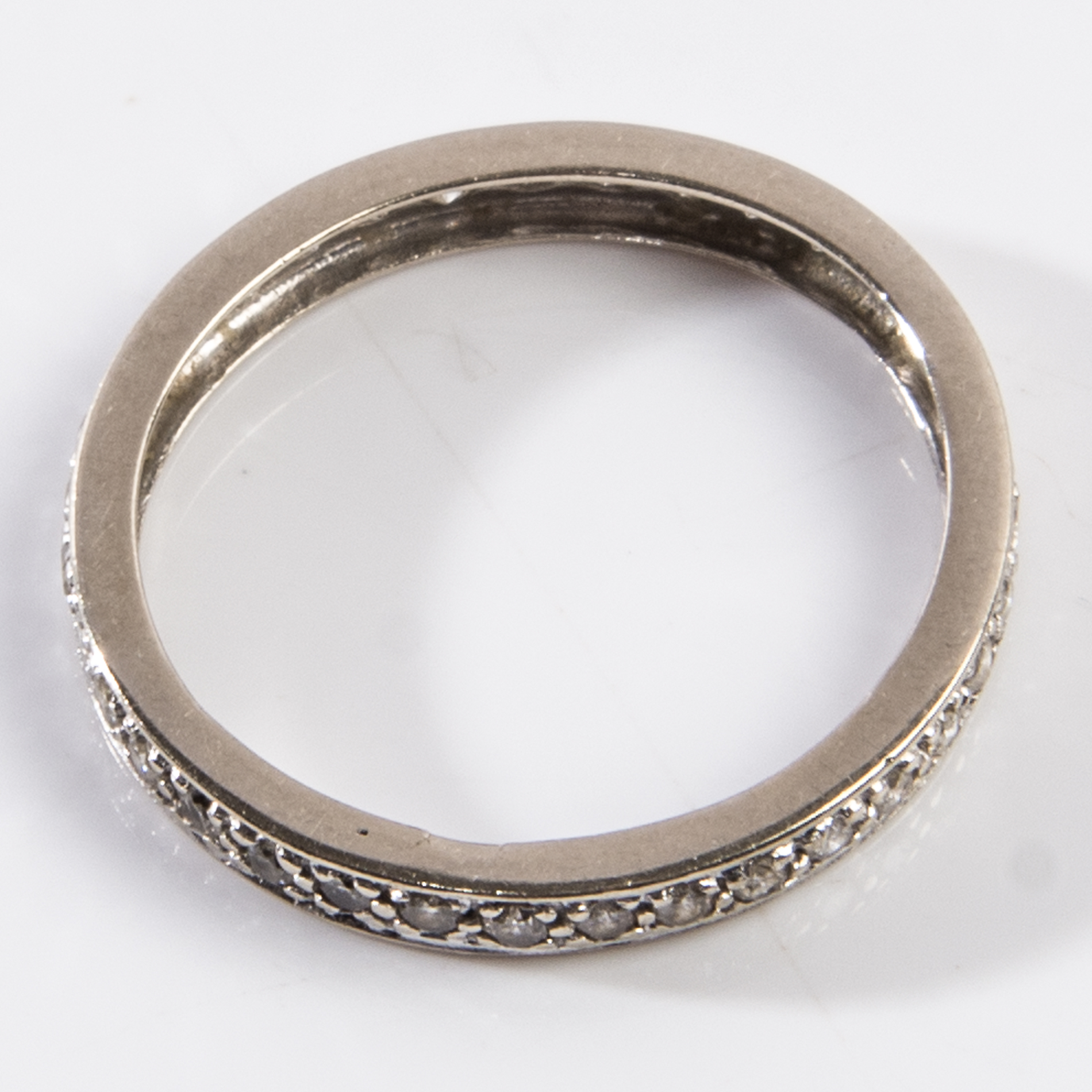 14K White Gold Diamond Band