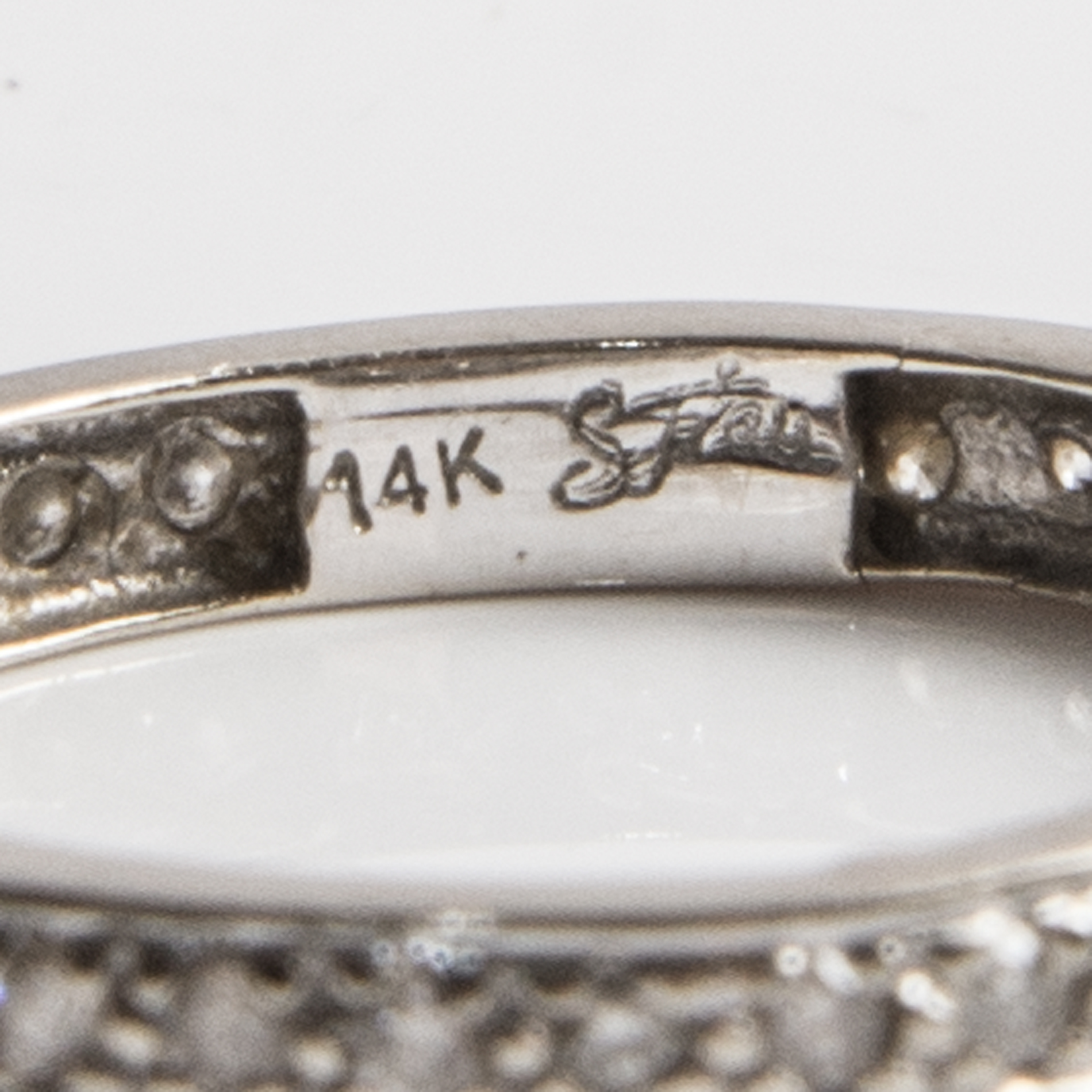 14K White Gold Diamond Band