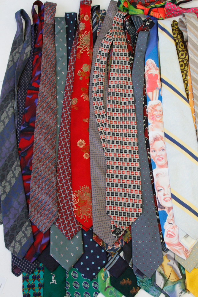 Seventy Five Vintage Ties, Bowties, Suspenders Including Valentino, Dior, Zegna, Don Loper