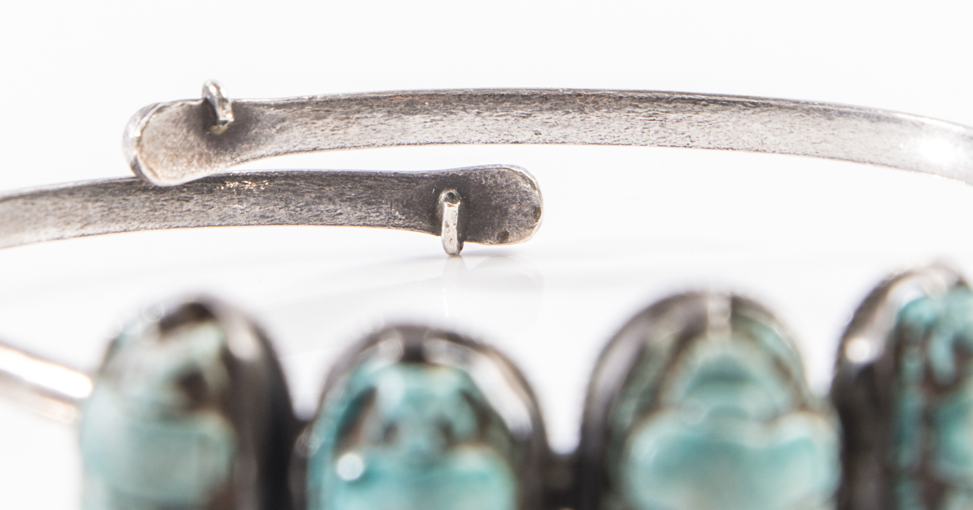 Sterling Silver and Turquoise Scarab Bangle Bracelet