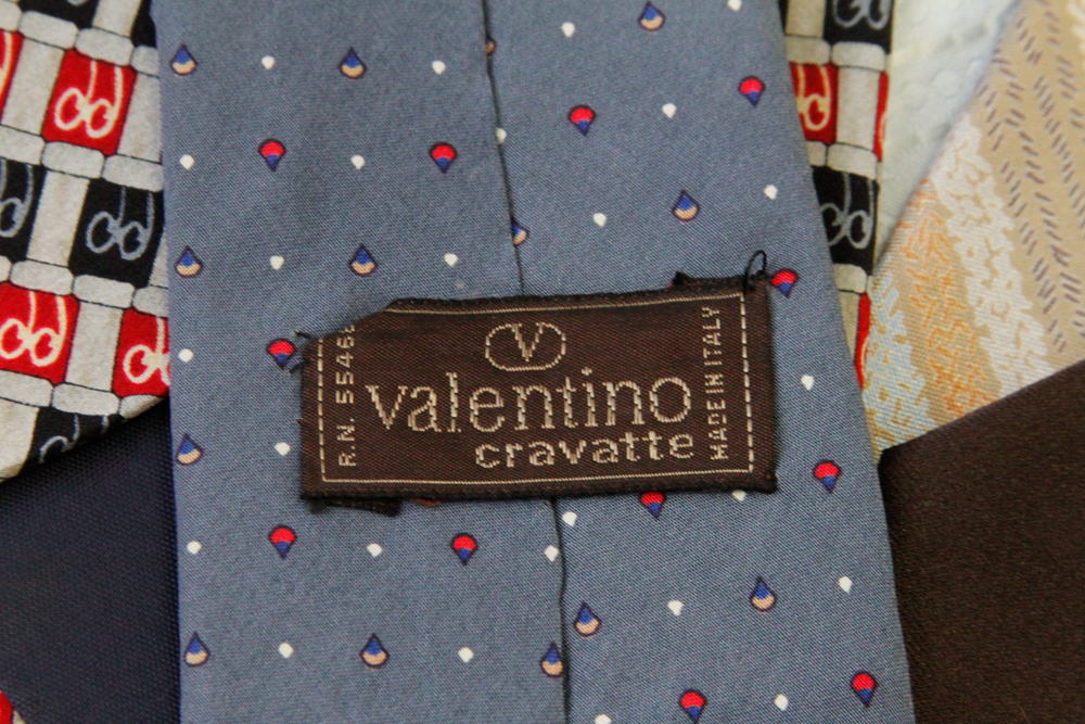 Seventy Five Vintage Ties, Bowties, Suspenders Including Valentino, Dior, Zegna, Don Loper