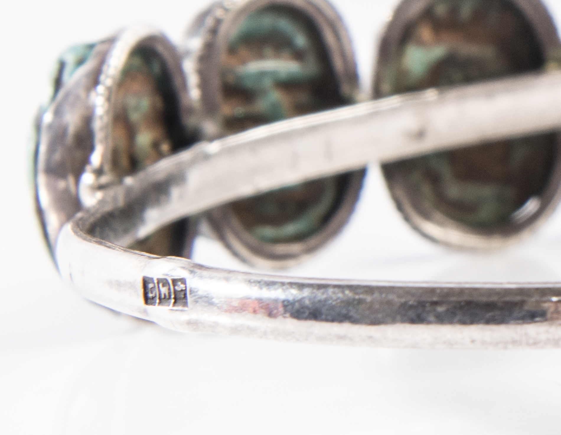 Sterling Silver and Turquoise Scarab Bangle Bracelet