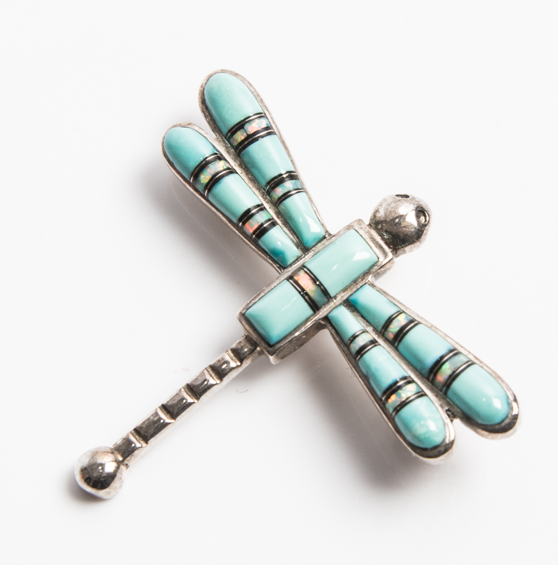 Sterling Silver and Turquoise Dragonfly Brooch