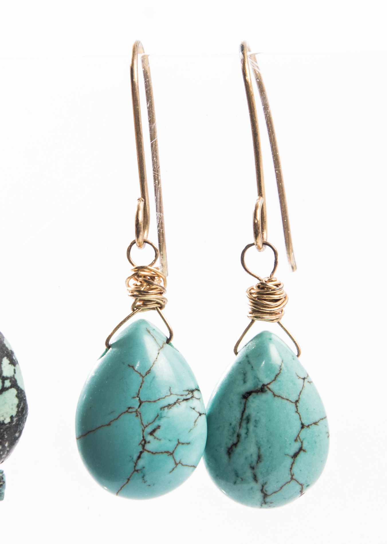 Turquoise and Amethyst Dangle Earrings