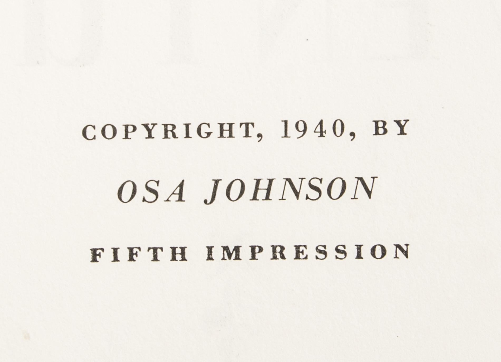 Osa Johnson "I Married Adventure" Signed First Edition, Fifth Impression Book