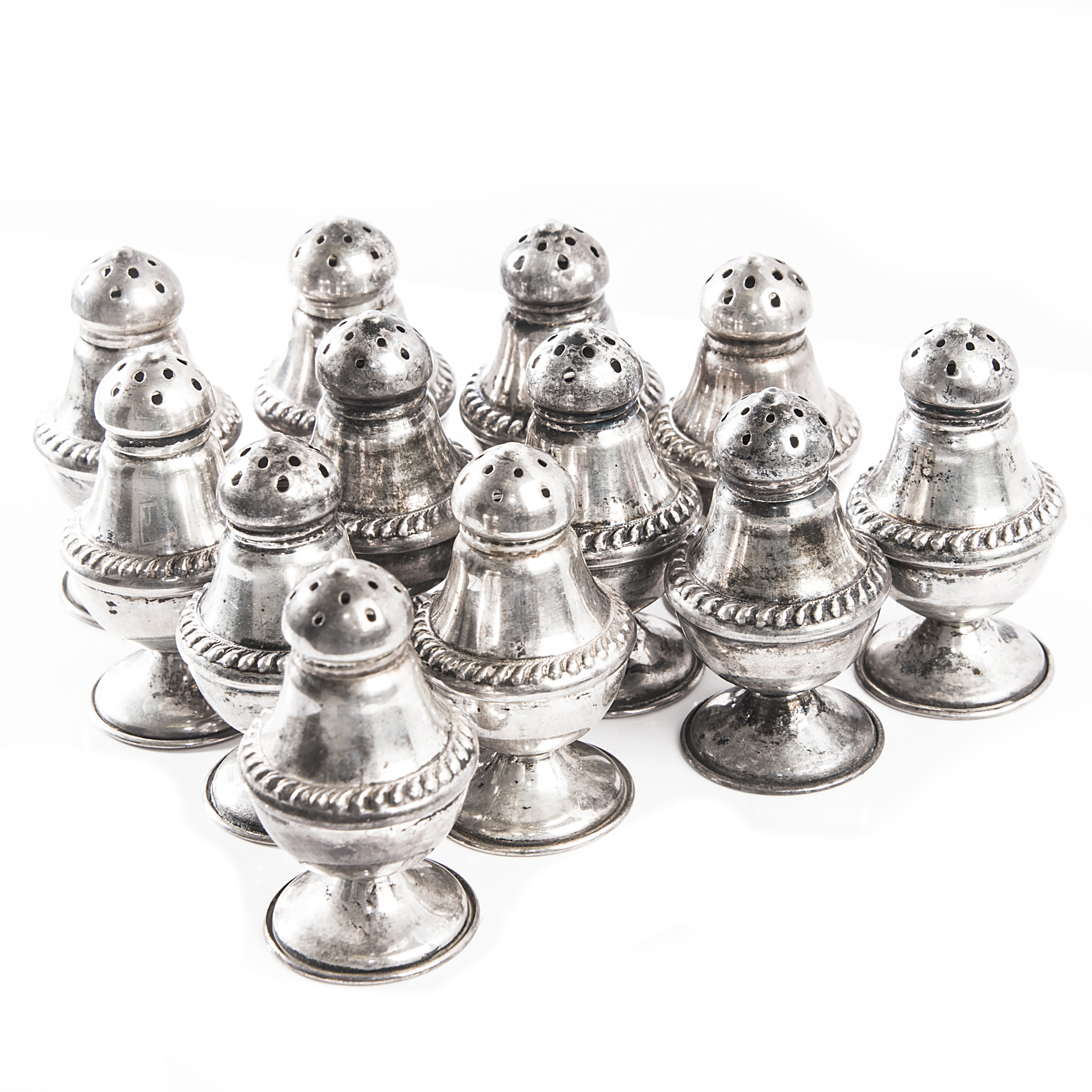 National Silver Company Sterling Silver Individual Salt and Pepper Shakers