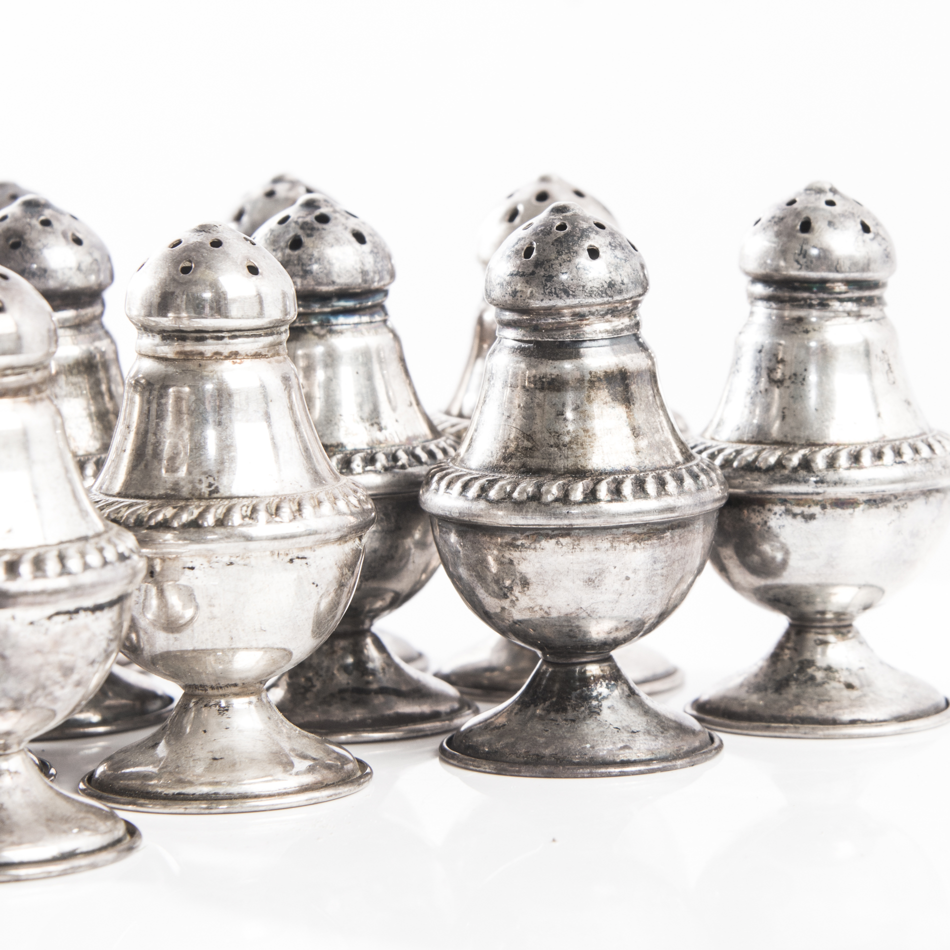National Silver Company Sterling Silver Individual Salt and Pepper Shakers