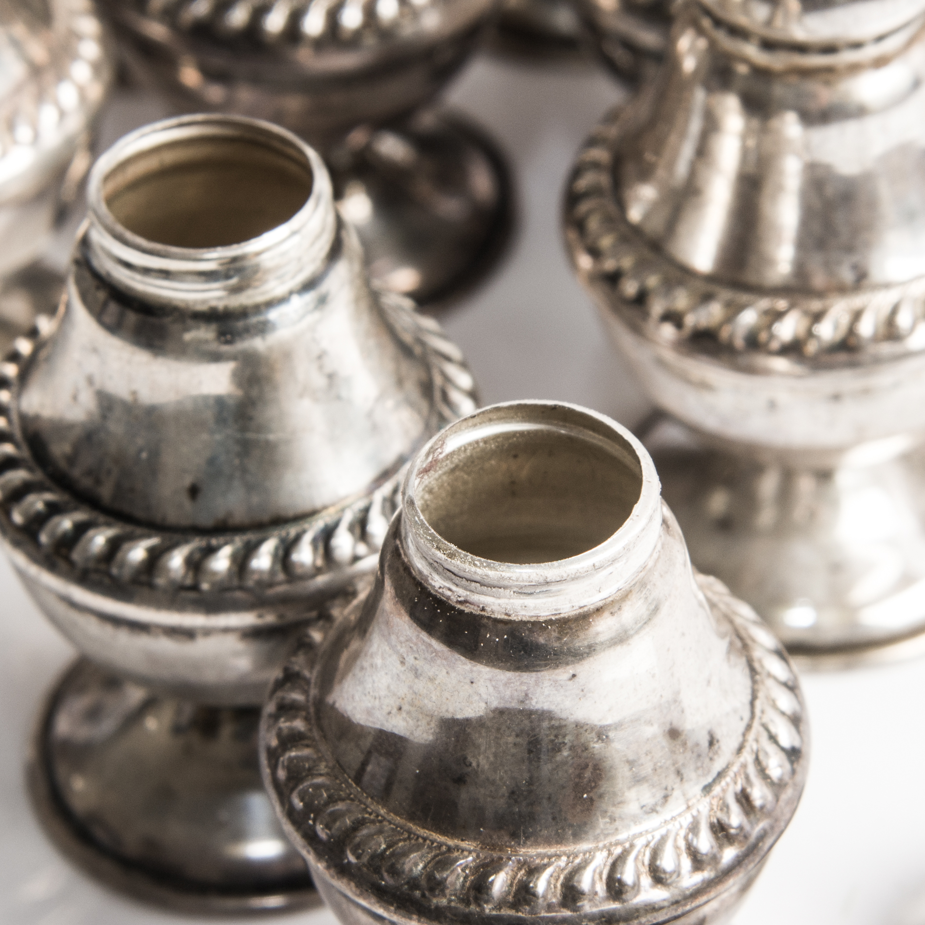 National Silver Company Sterling Silver Individual Salt and Pepper Shakers