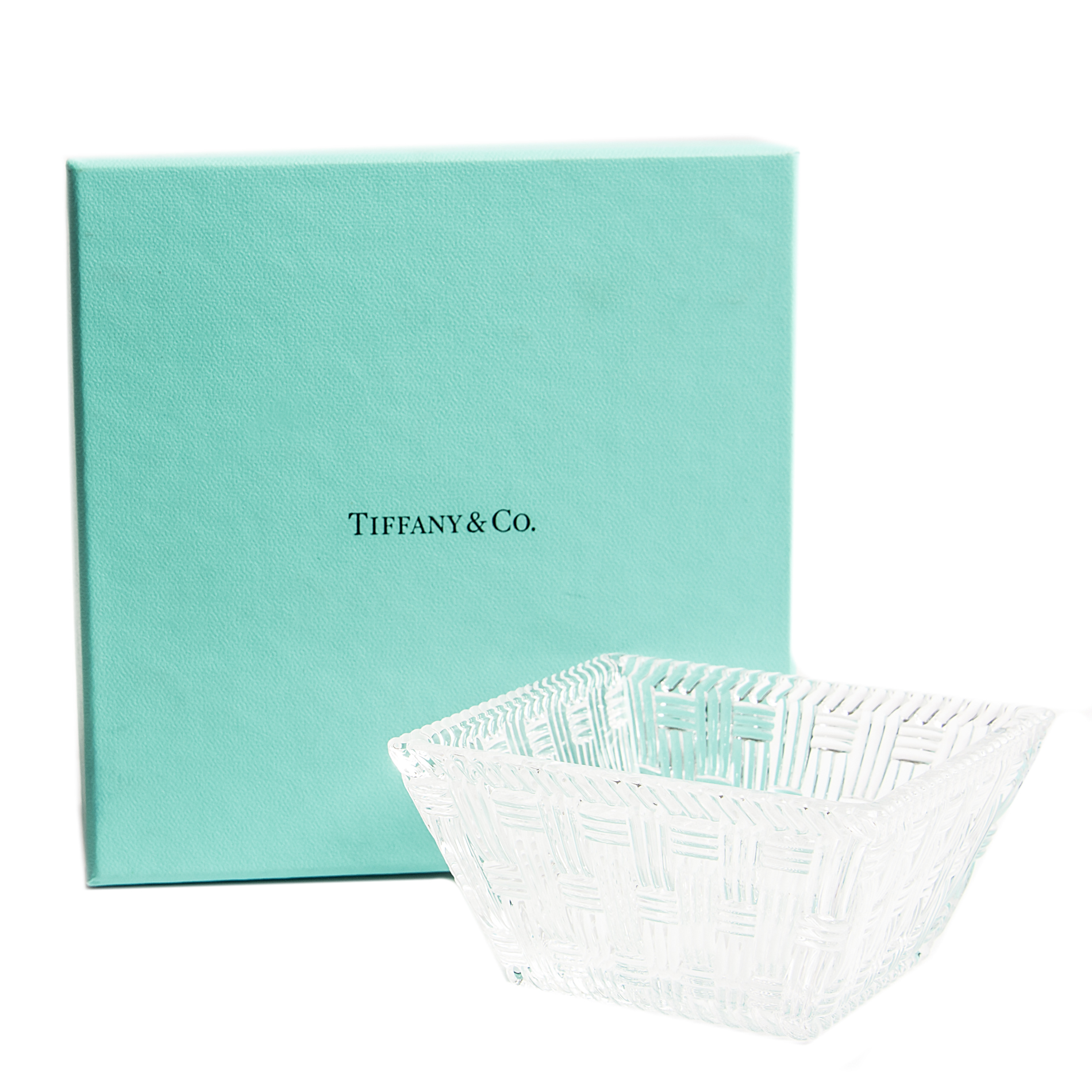 Tiffany & Co. "Woven" Crystal Dish