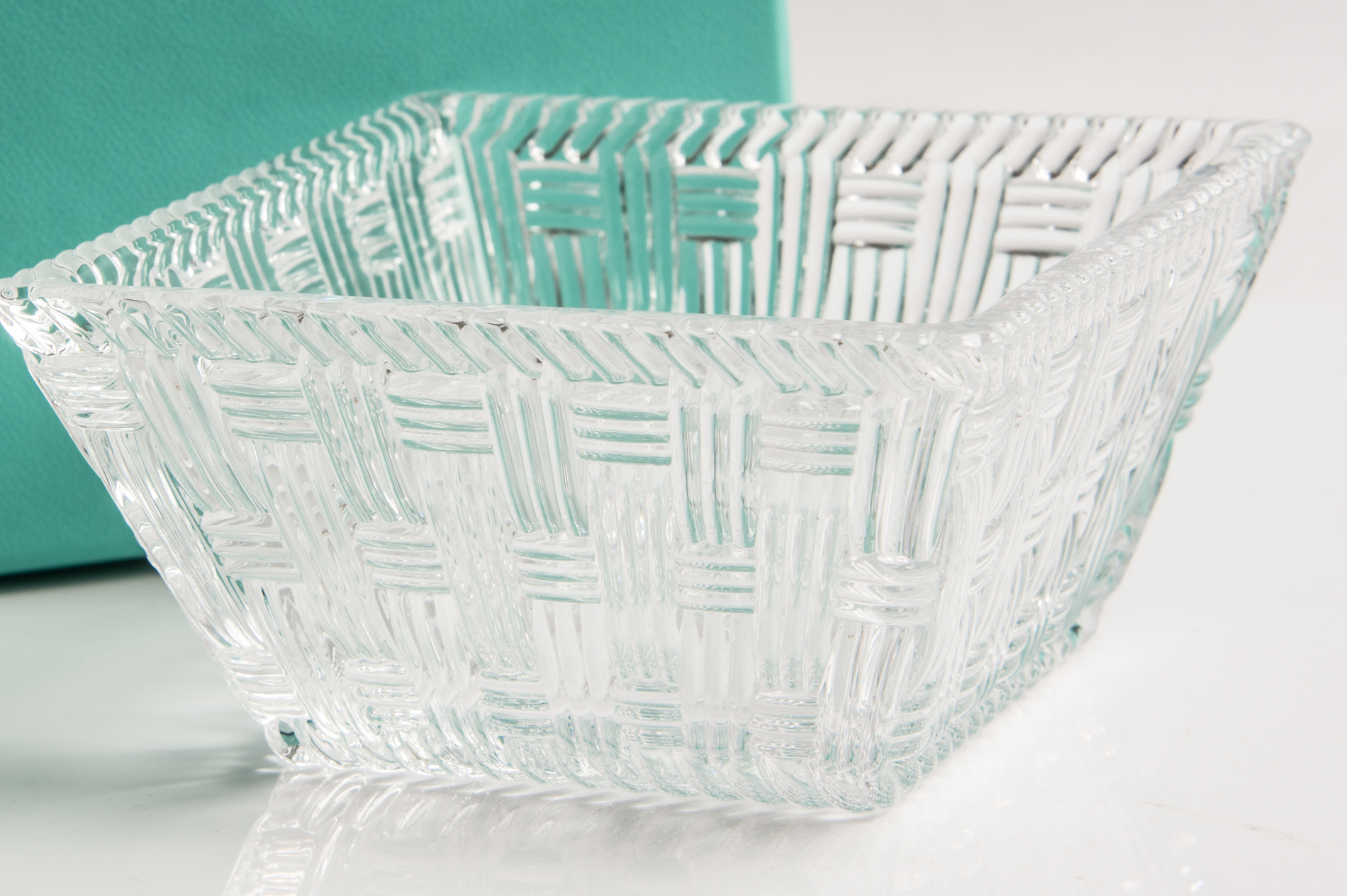 Tiffany & Co. "Woven" Crystal Dish